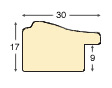 Moulding fir, width 30mm, height 17 - Green colour streaked - Profile