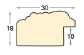 Moulding ayous, width 30mm, height 18 - Black, golden decorations - Profile