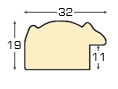 Moulding ayous 32mm - antique walnut with gold fillet - Profile