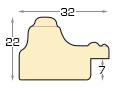 Moulding finger-jointed pine, width 32mm, height 22 - Black, embossed - Profile
