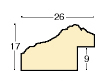 Moulding ayous 26mm - gold - Profile