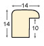 Moulding ayous, width 14mm striped gold - Profile