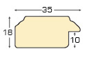 Moulding ayous, width 35mm, bare timber - Profile