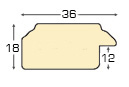 Moulding ayous, width 36mm, height 18 - Distressed Gold - Profile