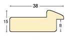 Moulding finger-jointed fir 37mm - speckled, ochre edge - Profile