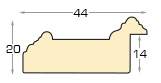 Moulding ayous - Width 44mm Height 20 - Brown - Profile