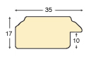 Moulding ayous 37mm - antique walnut with gold edge - Profile