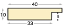 Moulding ayous, width 40mm, height 10mm, bare timber - Profile