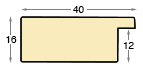 Moulding ayous, width 40mm height 16 - beige, open grain  - Profile