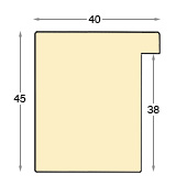 Moulding ayous, width 40mm height 45mm - bare timber - Profile
