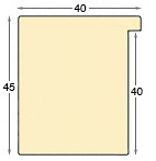 Moulding finger-jointed pine, width 40mm height 45 - silver - Profile