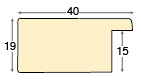 Moulding finger-jointed fir width 40mm heigth 19mm - pearl - Profile