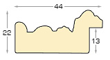 Moulding ayous Width 44mm Height 22 - cream, decorations - Profile