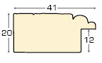 Moulding fir, width 41mm, 20height, rustic finish - Earth colour - Profile