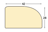 Moulding lime tree, width 42mm, height 28 - bare timber - Profile