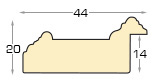 Moulding ayous, width 44mm, height 20 - Brown - Profile