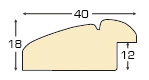 Moulding ayous 40mm - distressed white, gold edge - Profile