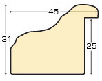 Moulding ayous, width 45mm, height 31 - Silver - Profile