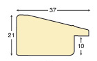 Moulding finger-jointed fir 37mm - distressed ochre finish, silver edg - Profile