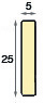 Spacer plastic, length 2 metres, flat 5x25mm - Black - Profile