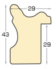 Moulding finger-jointed fir - Width 29mm Height 43 - White - Profile