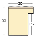 Moulding finger-jointed fir Width 30mm - Brown - Profile