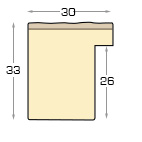 Moulding finger-jointed fir Width 30mm - White - Profile