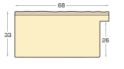 Moulding finger-jointed fir Width 68mm - Brown - Profile