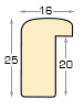 Moulding ayous, width 15mm, height 25, gold - Profile
