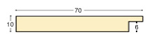 Moulding ayous, width 70mm, height 10mm, bare timber - Profile