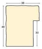 Moulding ayous, 38mm, 48height, rustic finish - coffee - Profile