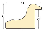 Moulding ayous width 44mm - White-green, shabby - Profile