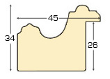 Moulding ayous, width 45mm, height 35 - gold - Profile