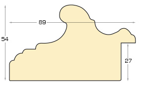 Moulding ayous - Width 89mm Height 54 - Mahogany - Profile