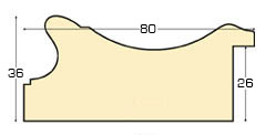 Moulding ayous, width 82mm, height 36 - gold - Profile