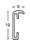 Aluminum moulding - Backload - Bright Black - Profile