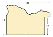 Moulding ayous, width 64mm, height 44 - silver - Profile