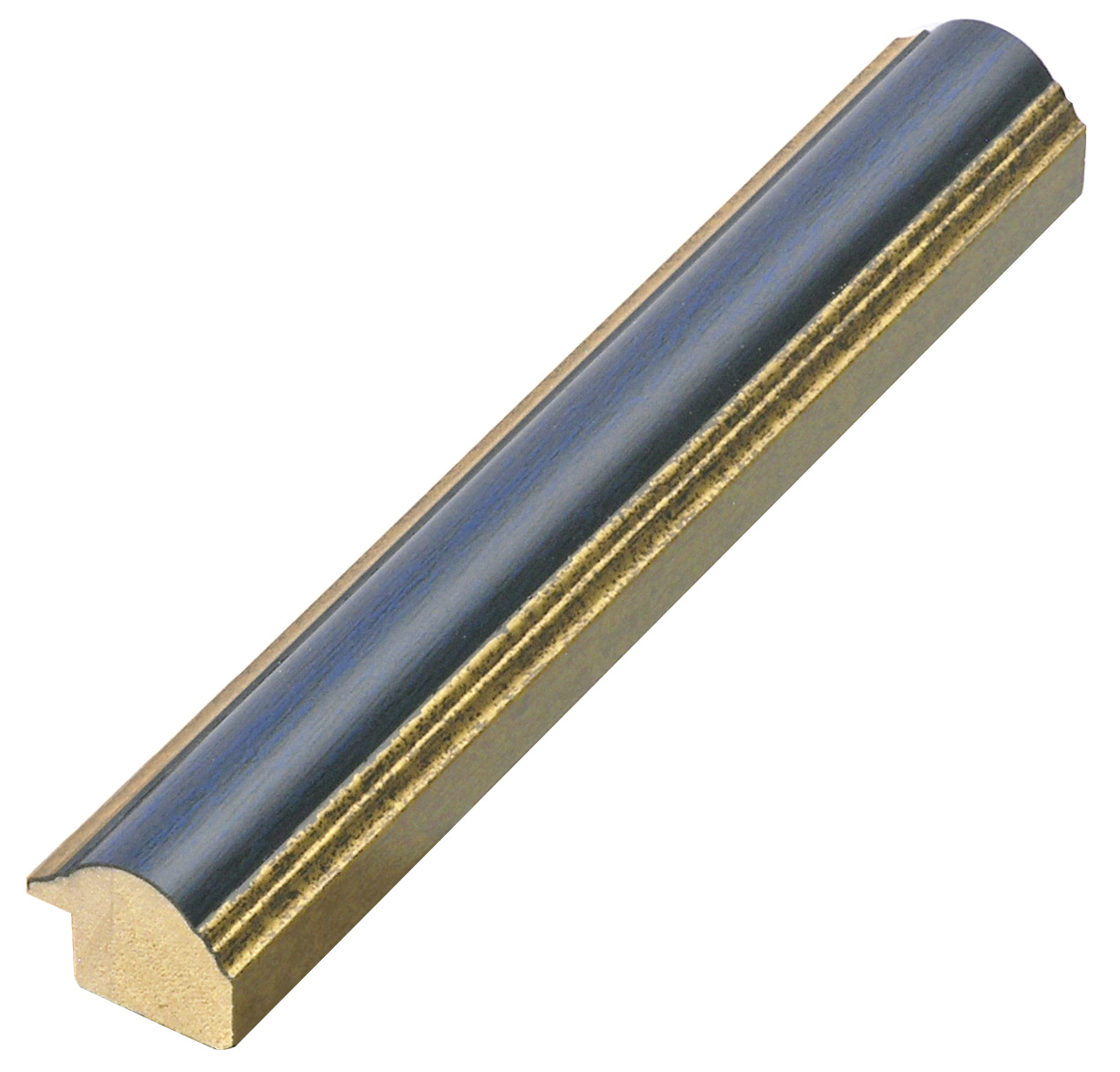 Moulding finger-jointed pine - Width 25mm - blue, gold sight edge 