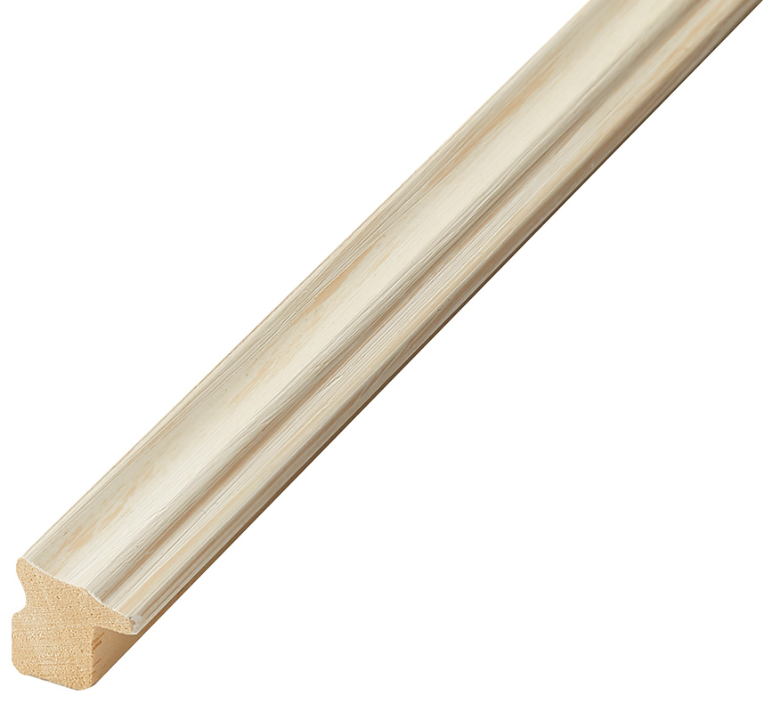 Moulding finger-jointed pine Width 16mm Height 16 - Ivory