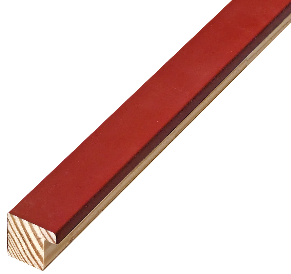 Moulding finger-jointed pine, width 20mm, height 20 - Burgundy