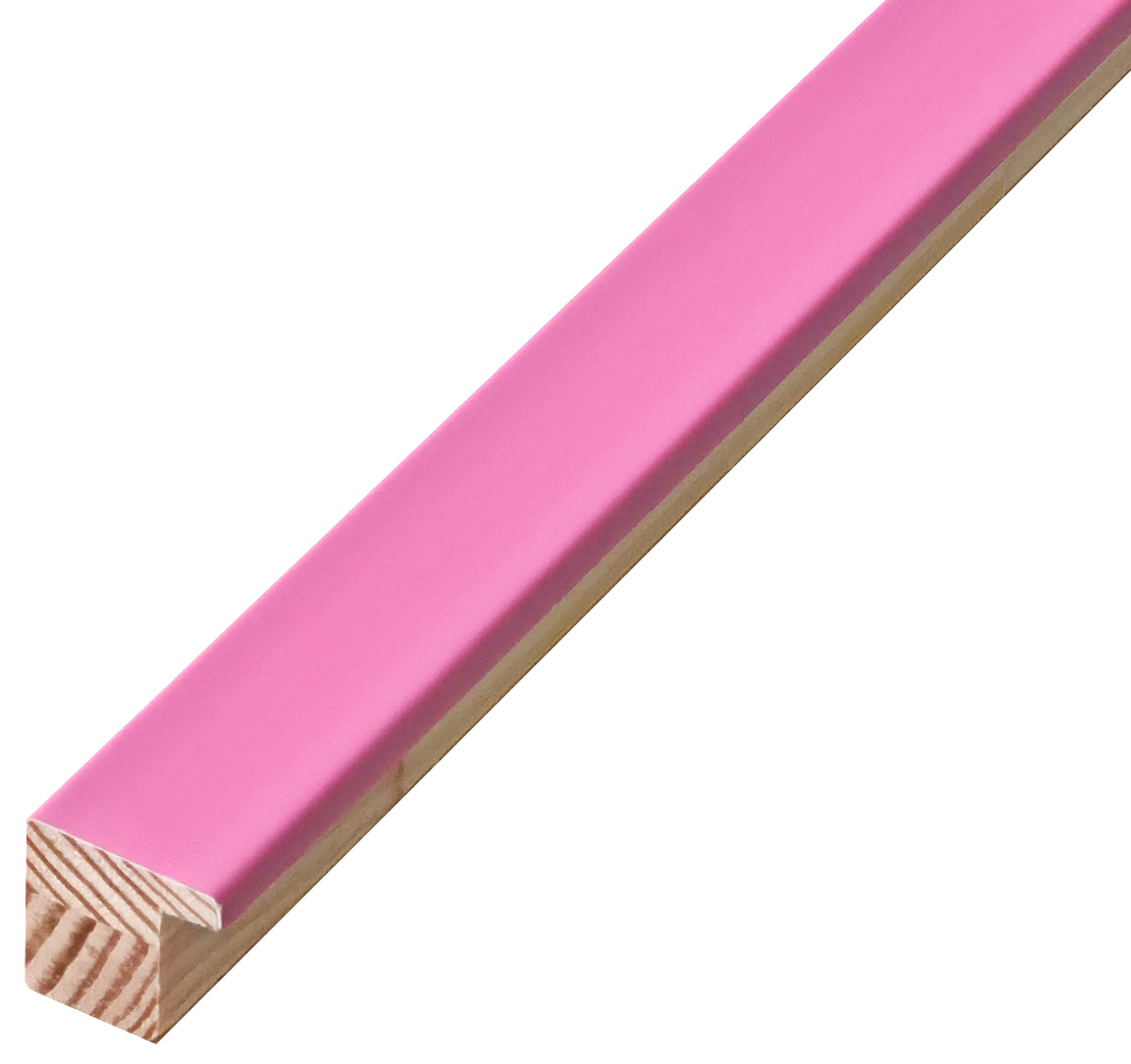 Moulding finger-jointed pine, width 20mm, height 20 - Pink