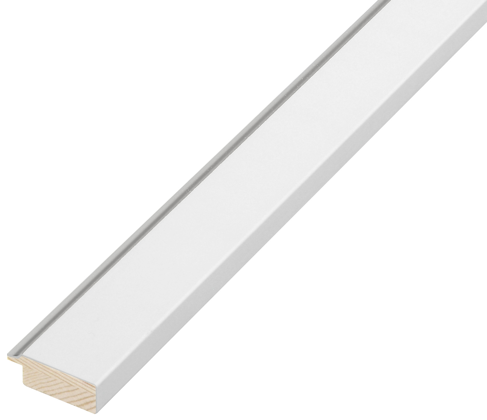 Liner finger-jointed pine, width 34mm, height 12 - White, silver edge