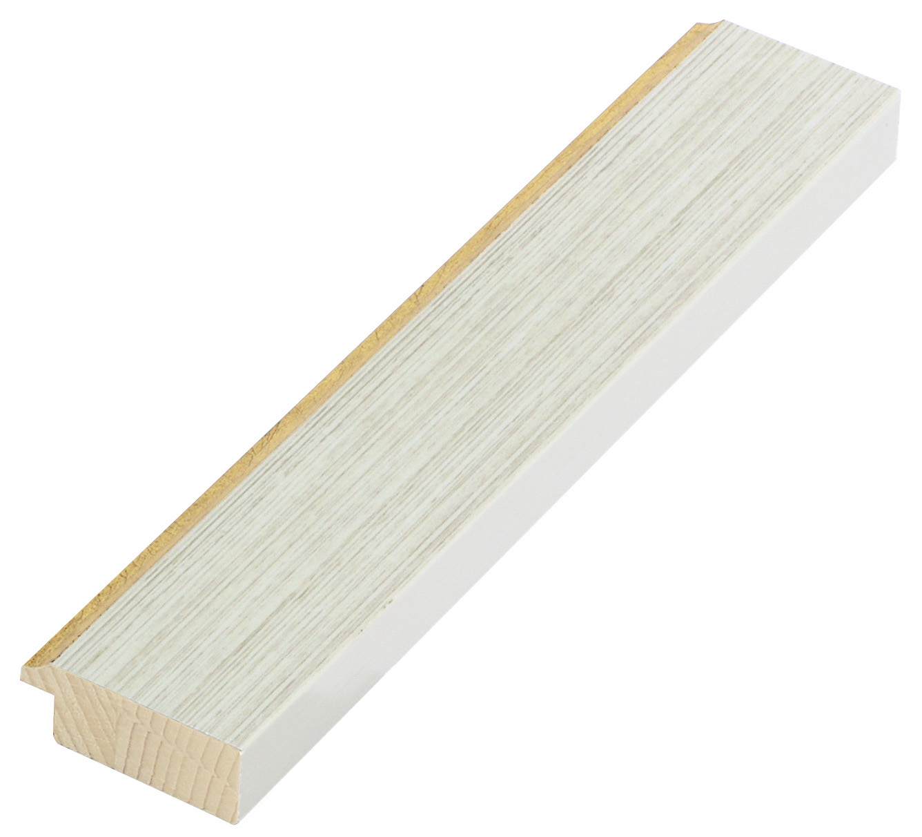 Liner finger-jointed pine, width 38mm, height 15 - Cream, gold edge