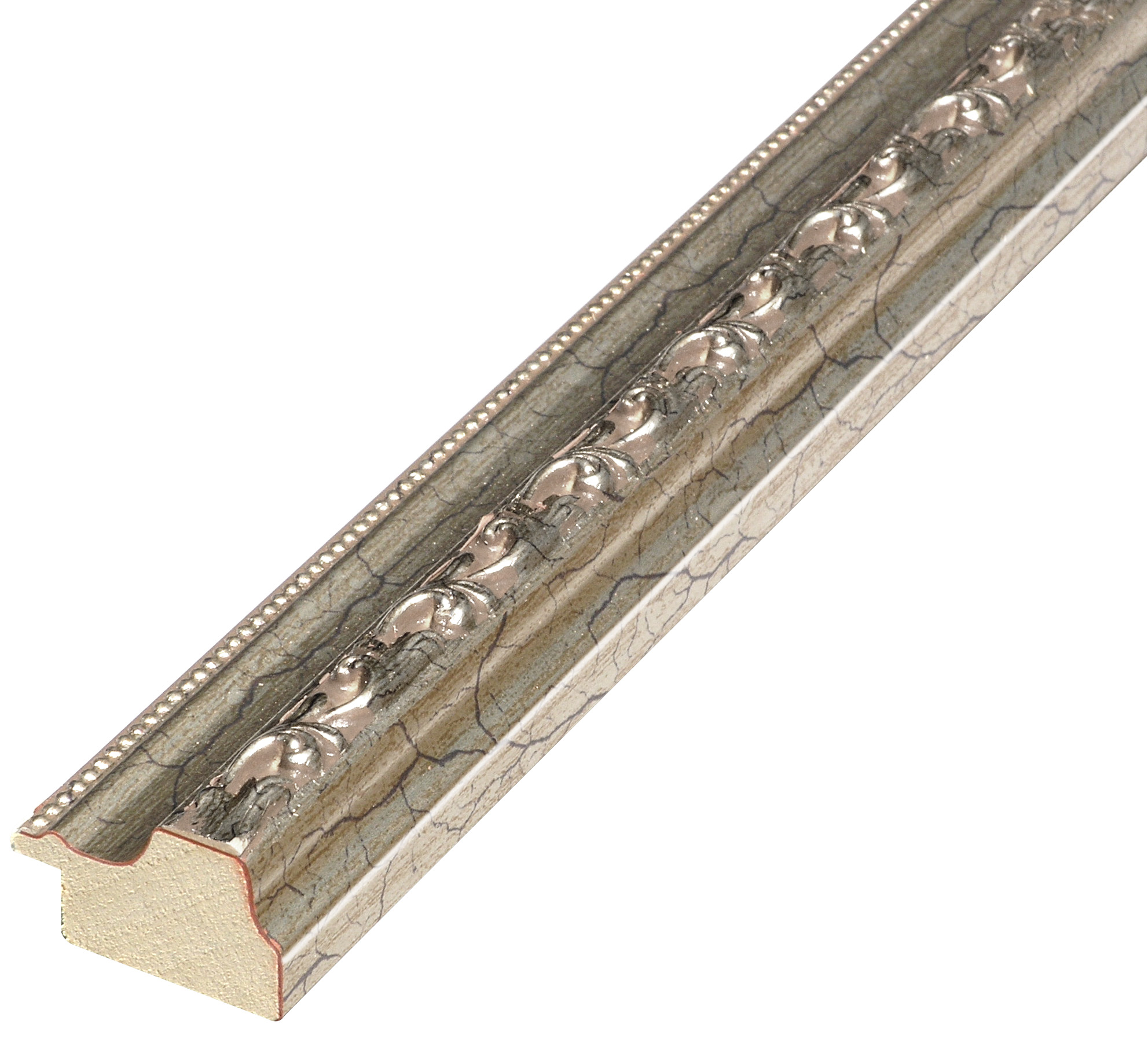 Moulding finger-jointed pine width 32mm - bronze, relief decorations