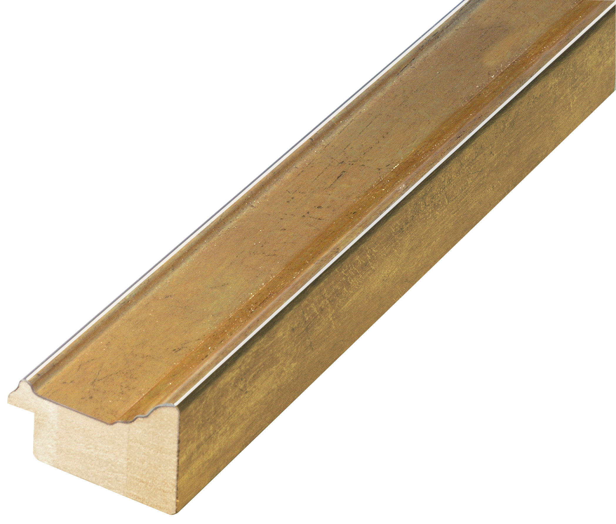 Moulding finger-jointed pine - width 42mm height 29 - gold