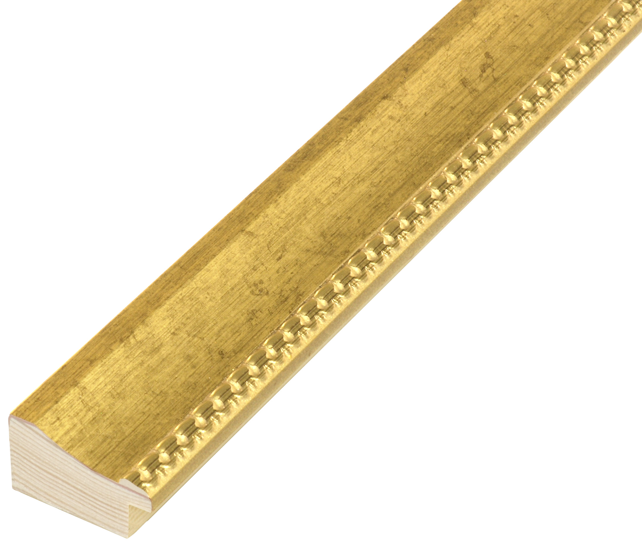 Moulding finger-jointed pine, width 35mm height 20 - gold