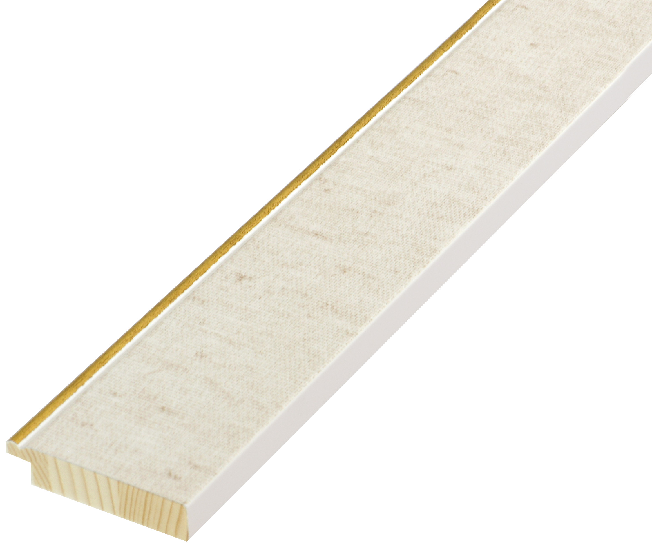 Liner lamellar pine 45mm - flat, fabric effect, gold edge