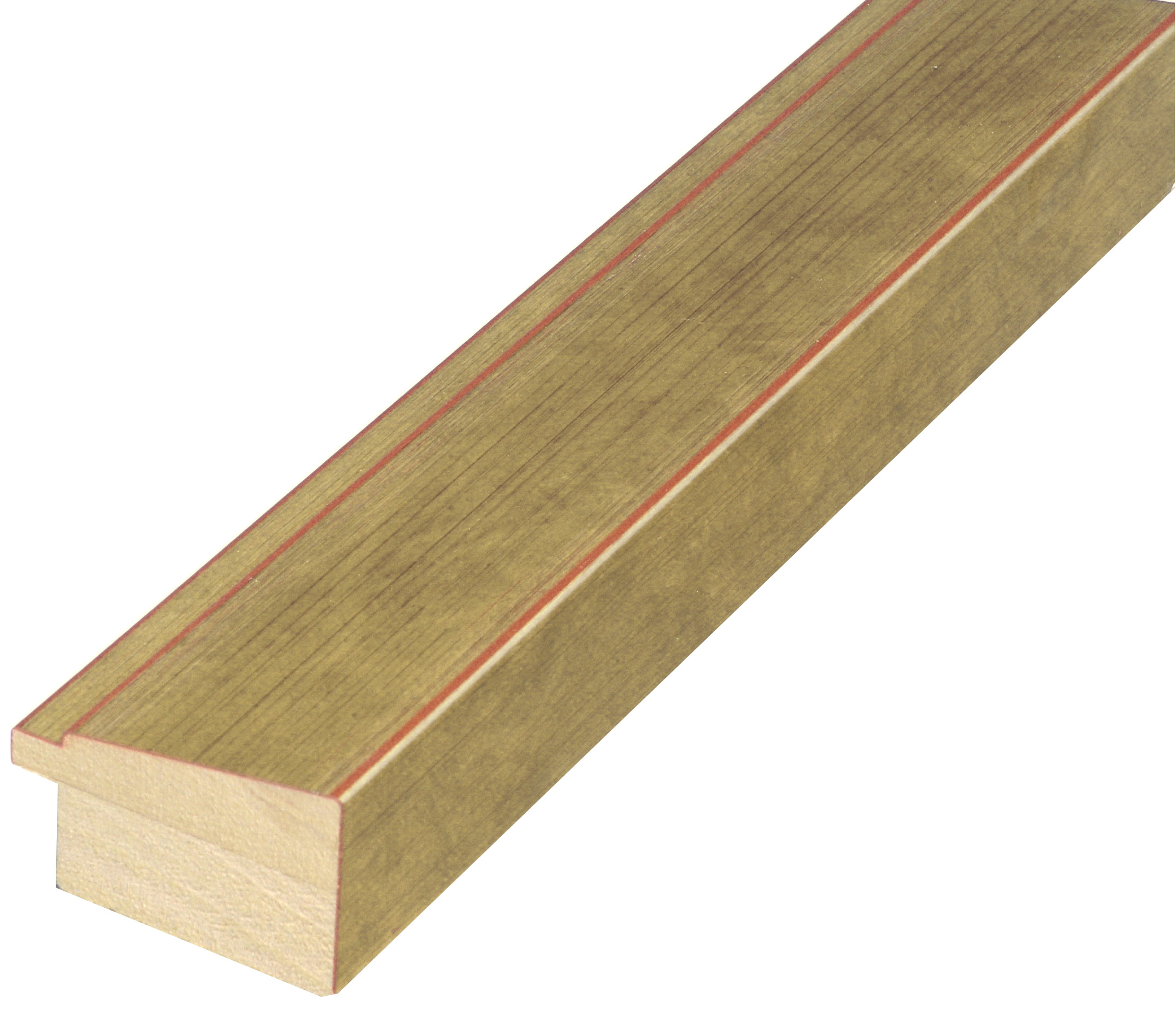 Moulding fingerjointed pine, width 42mm, height 27 - Gold finish
