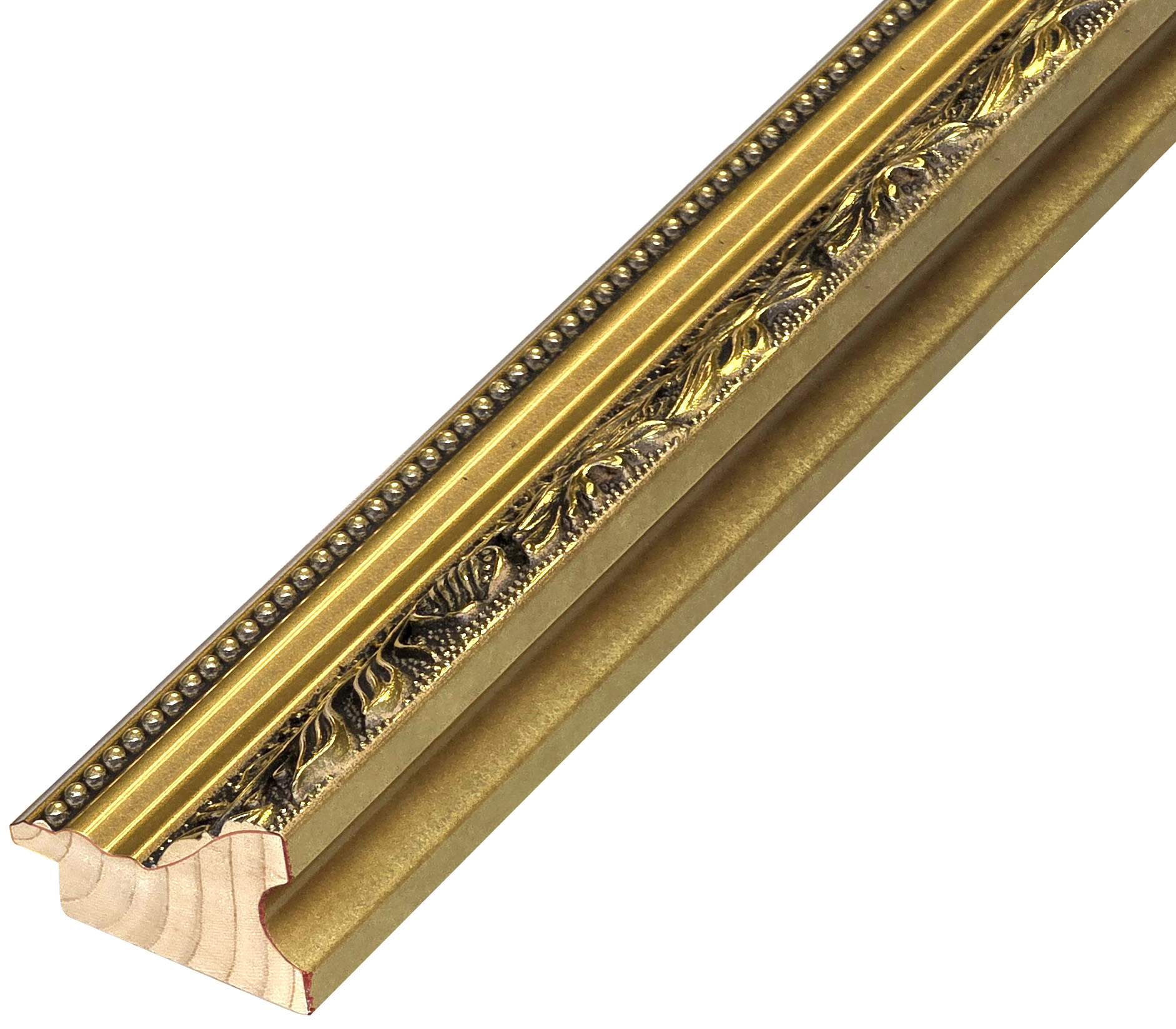 Moulding finger-jointed pine, width 57mm, height 32 - Bright cold