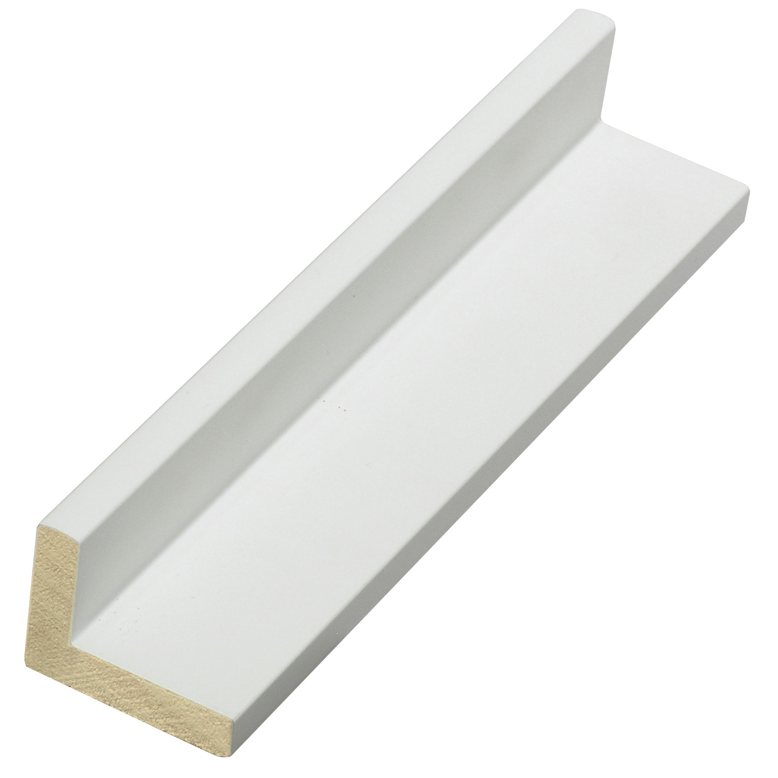 Moulding finger-jointed pine L shape, Larg.mm44 Height 34 White